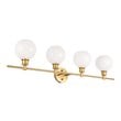 Living District Collier 4-Light Metal Wall Sconce in Brass and Frosted White