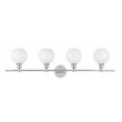 Living District Collier 4-Light Metal Wall Sconce in Chrome and Frosted White