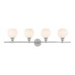 Living District Collier 4-Light Metal Wall Sconce in Chrome and Frosted White