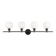 Living District Collier 4-Light Metal Wall Sconce in Black and Frosted White