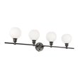 Living District Collier 4-Light Metal Wall Sconce in Black and Frosted White
