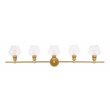 Living District Gene 5-Light Metal Wall Sconce in Brass and Clear Glass
