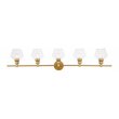 Living District Gene 5-Light Metal Wall Sconce in Brass and Clear Glass