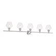 Living District Gene 5-Light Mid-Century Metal Wall Sconce in Chrome and Clear