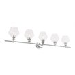Living District Gene 5-Light Mid-Century Metal Wall Sconce in Chrome and Clear