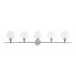 Living District Gene 5-Light Mid-Century Metal Wall Sconce in Chrome and Clear