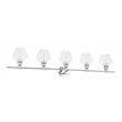 Living District Gene 5-Light Mid-Century Metal Wall Sconce in Chrome and Clear