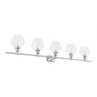 Living District Gene 5-Light Mid-Century Metal Wall Sconce in Chrome and Clear