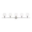 Living District Gene 5-Light Mid-Century Metal Wall Sconce in Chrome and Clear