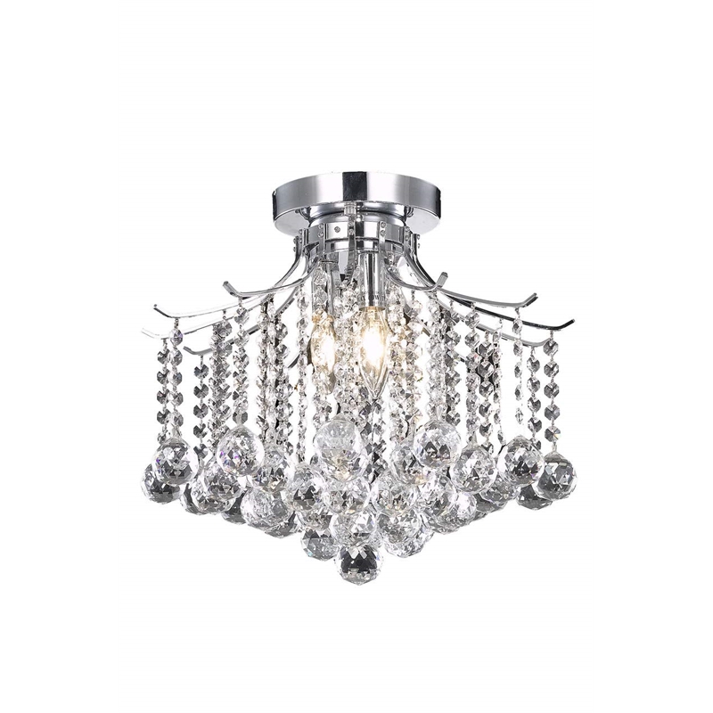 Living District Amelia 3-Light Transitional Metal Flush Mount in Chrome