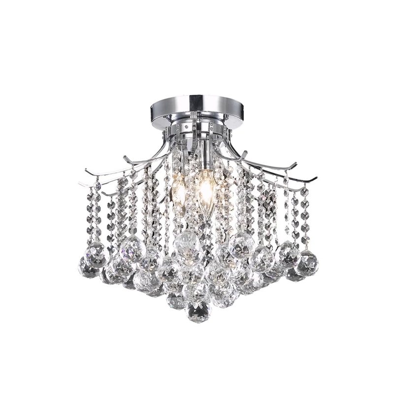 Living District Amelia 3-Light Transitional Metal Flush Mount in Chrome