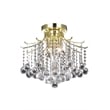 Living District Amelia 3-Light Transitional Metal Flush Mount in Gold