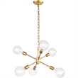 Living District Nolan 6-Light Mid-Century Metal Pendant in Brass