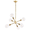 Living District Nolan 6-Light Mid-Century Metal Pendant in Brass
