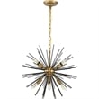 Living District Timber 8-Light Mid-Century Metal Pendant in Brass and Black