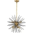Living District Timber 8-Light Mid-Century Metal Pendant in Brass and Black
