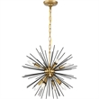 Living District Timber 8-Light Mid-Century Metal Pendant in Brass and Black