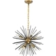 Living District Timber 8-Light Mid-Century Metal Pendant in Brass and Black