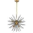 Living District Timber 8-Light Mid-Century Metal Pendant in Brass and Black