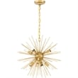 Living District Timber 8-Light Mid-Century Metal Pendant in Brass