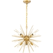 Living District Timber 8-Light Mid-Century Metal Pendant in Brass