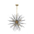 Living District Timber 8-Light Metal Pendant in Brass and Black