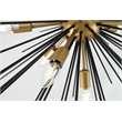 Living District Timber 8-Light Metal Pendant in Brass and Black