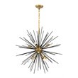 Living District Timber 8-Light Metal Pendant in Brass and Black