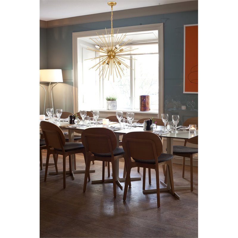 Living District Timber 8-Light Metal Pendant in Brass Finish