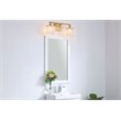 Living District Phineas 2-Light Mid-Century Metal Wall Sconce in Brass and Clear