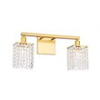 Living District Phineas 2-Light Mid-Century Metal Wall Sconce in Brass and Clear