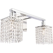 Living District Phineas 2-Light Metal Wall Sconce in Chrome and Clear Crystals