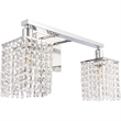 Living District Phineas 2-Light Metal Wall Sconce in Chrome and Clear Crystals