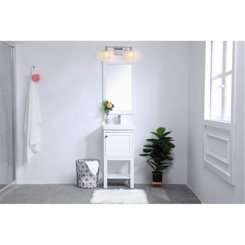 Living District Phineas 2-Light Metal Wall Sconce in Chrome and Clear Crystals