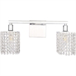 Living District Phineas 2-Light Metal Wall Sconce in Chrome and Clear Crystals