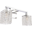 Living District Phineas 2-Light Metal Wall Sconce in Chrome and Clear Crystals