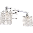 Living District Phineas 2-Light Metal Wall Sconce in Chrome and Clear Crystals