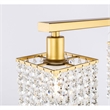 Living District Phineas 3-Light Metal Wall Sconce in Brass and Clear Crystals