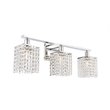 Living District Phineas 3-Light Mid-Century Metal Wall Sconce in Chrome/Clear