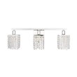 Living District Phineas 3-Light Mid-Century Metal Wall Sconce in Chrome/Clear