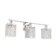 Living District Phineas 3-Light Mid-Century Metal Wall Sconce in Chrome/Clear