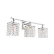 Living District Phineas 3-Light Mid-Century Metal Wall Sconce in Chrome/Clear