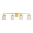 Living District Phineas 4-Light Metal Wall Sconce in Brass and Clear Crystals