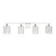 Living District Phineas 4-Light Metal Wall Sconce in Chrome and Clear Crystals