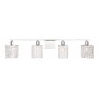 Living District Phineas 4-Light Metal Wall Sconce in Chrome and Clear Crystals
