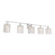 Living District Phineas 5-Light Mid-Century Metal Wall Sconce in Chrome/Clear