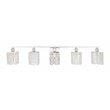 Living District Phineas 5-Light Mid-Century Metal Wall Sconce in Chrome/Clear