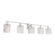 Living District Phineas 5-Light Mid-Century Metal Wall Sconce in Chrome/Clear