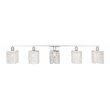 Living District Phineas 5-Light Mid-Century Metal Wall Sconce in Chrome/Clear