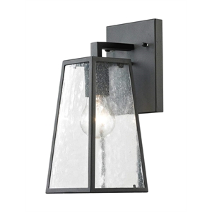 Living District Osmond 1-Light Metal Outdoor Wall Lantern in Matte Black